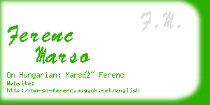 ferenc marso business card